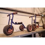 Pair of childrens steel framed trikes