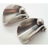 Vintage Danish sterling silver clip on earrings by Niels Erik From