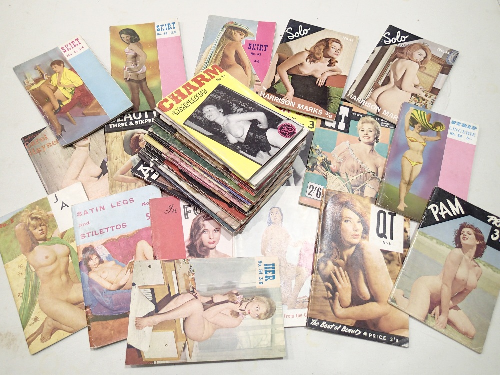 Collection of 36 gentlemans interest vintage risque glamour magazines