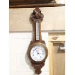 Oak aneroid Victorian/Edwardian barometer