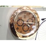 Dealers wall clock in rose gold effect with sweeping second hand D: 34 cm