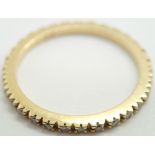 18ct gold diamond set narrow full eternity ring size P 2.