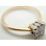 18ct gold Princess cut diamond four stone ring size N RRP £1400.00 2.