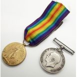 WWI British medal pair to 75398 Pte J Norman Northumberland Fusileers
