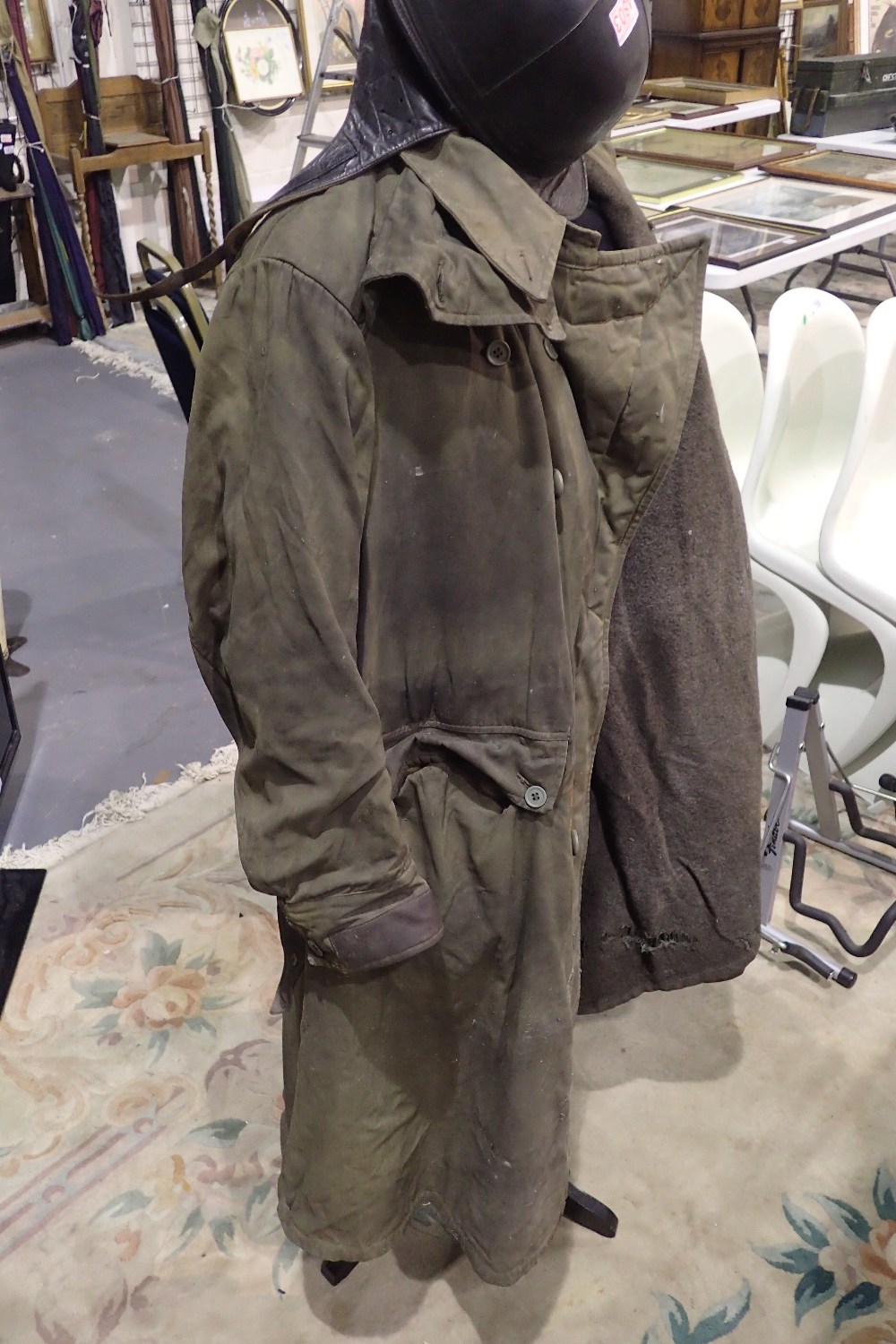 1930s Belstaff Junior TT Stormcoat and a 1930s crash helmet by Chas Owen London (see lot 1301 for - Image 5 of 6