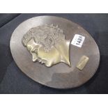Bronze shield mounted portrait of Schubert L: 15 cm