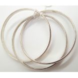 Sterling silver solid Russian style triple bangle 62g D: 7 cm