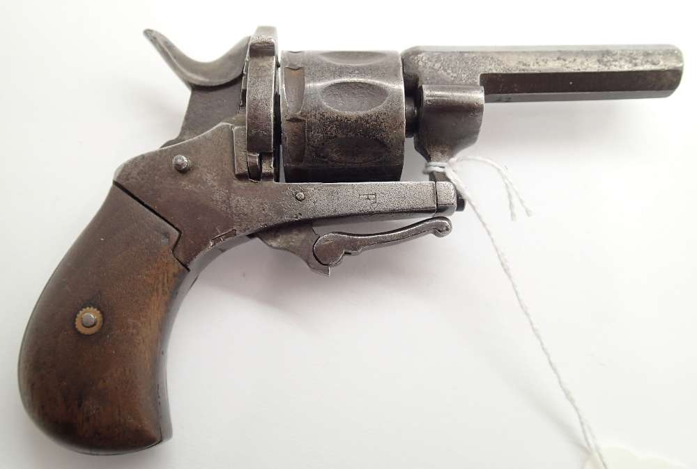 Antique rim fire muff pocket revolver with folding trigger L: 12 cm