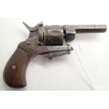 Antique rim fire muff pocket revolver with folding trigger L: 12 cm