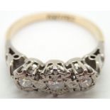 18ct gold and platinum diamond trilogy ring size M