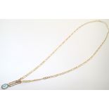 9ct gold aquamarine pendant on a 9ct gold chain 2.