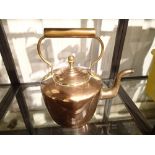 Antique copper kettle with acorn finial