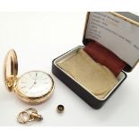 14ct yellow gold full hunter 1893 American Waltham fob watch serial number 5709533 total weight 59g