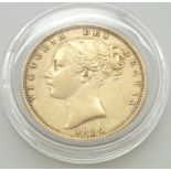 1852 Victoria full sovereign with shield back