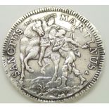 Italian States 1756 Lucensis Republica silver scudo coin dated
