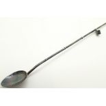 Chinese white metal spoon with bamboo effect handle,
