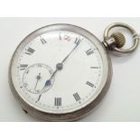 925 silver crown wind pocket watch D: 50 mm (please see condition report) CONDITION