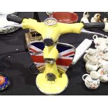 Metal yellow Vespa lamp H: 32 cm CONDITION REPORT: All electrical items in this lot