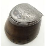 Antique pony's hoof desk pot inscribed for 1859