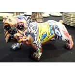 Multi-coloured bulldog figurine L: 24 cm