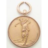 9 ct gold 1896 Victorian golfing fob 4.