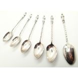 Set of six hallmarked silver apostle teaspoons assay Birmingham 82g