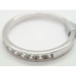 Ladies sterling silver cubic zirconia half eternity ring size P 1.