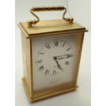 Swiss made 15 jewel carriage clock with mechanical movement