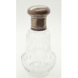 Small continental 800 silver topped glass perfume bottle