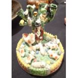 Large Staffordshire type figurine of Shepherd with Sheep