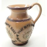 19thC Doulton Lambeth Motto ale jug H: 12 cm