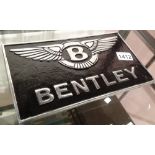 Chrome and black Bentley wall plaque H: 30 cm