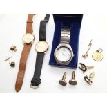 Mixed gents wristwatches including Sekonda and some studs