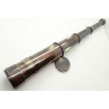 Brass telescope marked W Ottway L: 15 cm