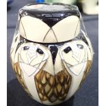 Moorcroft ginger jar in the Tengu Owl pattern H: 11 cm