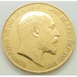 Edward VII 1902 gold five pounds coin