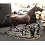 After Mene signed horse bronze Le Cheval A La Barriere L: 29 cm