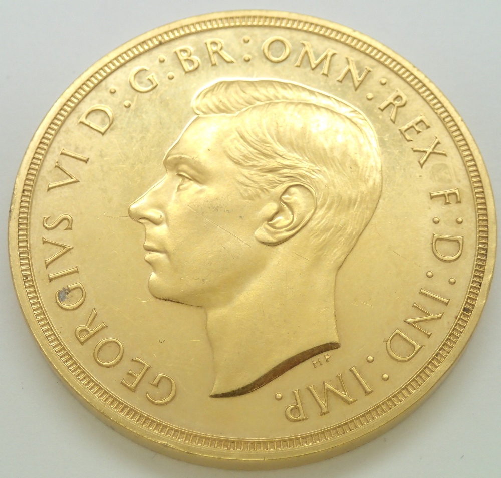 George VI 1937 gold five pounds coin