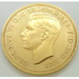 George VI 1937 gold five pounds coin