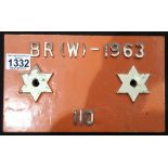 Cast Iron Wagon Plate - BR 1963