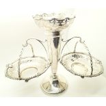 Hallmarked silver centrepiece hallmarked Birmingham date mark rubbed with two hanging bon bon