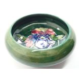 Moorcroft green bowl with Queen Mary label D: 11 cm