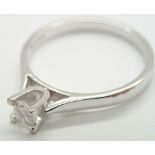 18ct white gold diamond solitaire ring size O 3.0g, approximately 0.25ct, RRP £1000.
