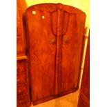 Art Nouveau style wardrobe with open shelves to one side 90 x 46 x 145