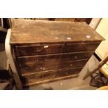 Oak five drawer chest of drawers