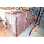 Burgundy bentwood trunk