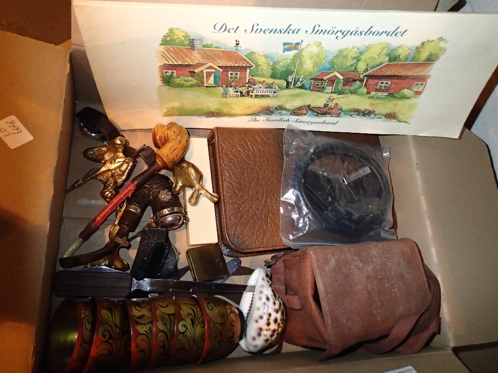 Mixed items including Coronet box, camera,