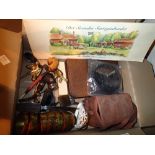 Mixed items including Coronet box, camera,