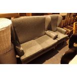 Matching two seater wingback setee and chair