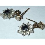 Pair of silver stone set earrings